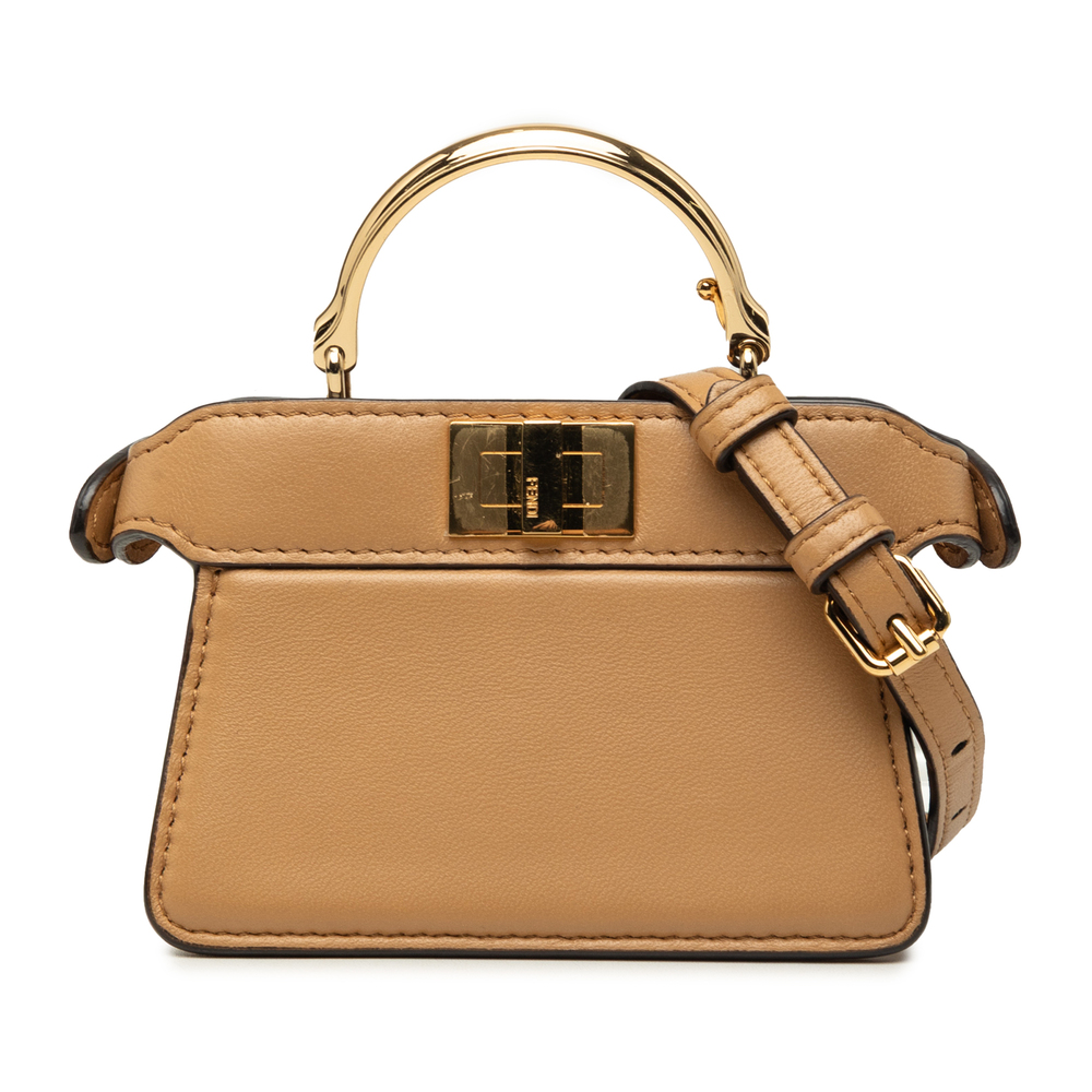 Pre-Loved Fendi Nano Calfskin Peekaboo ISeeU Maxi Handle Satchel